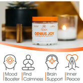 Open Genius Joy bottle with capsules – daily mental clarity supplement